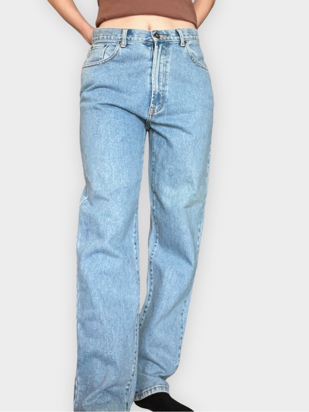 Vintage Jeanswest High Rise Straight Leg Jeans Light Wash 100% Cotton